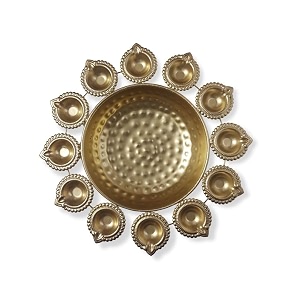 vision international urli bowl for home decor decorative diya flower shape  diwali decoration items for floating flowers and tea light candles holder