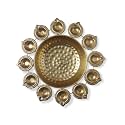 Vision International Urli Bowl for Home Decor Decorative Diya Flower Shape | Diwali Decoration Items for Floating Flowers and Tea Light Candles Holder