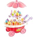 VISIONARY Ice Cream Candy Trolley Cart Pretend Play Set with Music and Lights Toys for Kids Girls Children