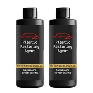 visionex plastic restorer  nano refresh coating for plastic leather amp vinyl  restores shine non-greasy easy apply  car amp bike dashboard bumpers amp trims  200ml pack of 2