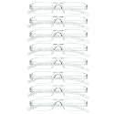 VisionGlobal 8 Pairs Reading Glasses, Blue Light Blocking Glasses, Computer Reading Glasses for Women and Men, Fashion Square Eyewear Frame (8 Clear,+2.25 Magnification)