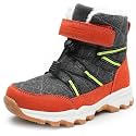 visionreast Boys Girls Wool Lining Snow Boots Winter Walking Boots for Kids Non Slip Unisex-Child Cold Weather Shoes Outdoor Boots