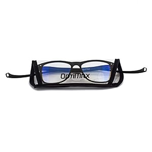 optimax anti glare blue cut magnetic reading glasses with neck band for men women black 100