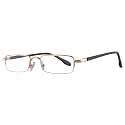 Unisex Rectangle Half Rim Power Reading Glasses (+1.00, Gold, 9060)