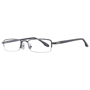 unisex rectangle half rim power reading glasses 175 gun 9060
