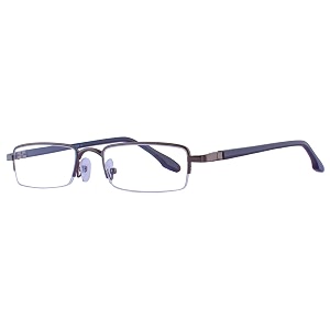 unisex rectangle half rim power reading glasses 275 brown 9060