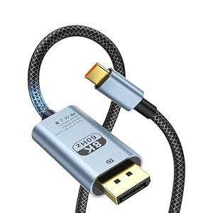 usb c to displayport 14 cable 66fthdr 8k60hz 4k144hz 2k240hztype c to dp14 cablecompatible with thunderbolt 34for lphone 1515 pro max macbook proair mac minilpad