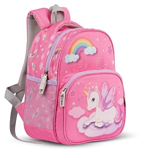 vismiintrend school bags for baby girl  small  preschool bag  picnic bags  unicorn  birthday gifts  return gift for kids  2-5 years old  pink