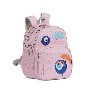 vismiintrend 1234 evil eye school bags backpack for kids girls  2-3 years  small  preschool  nursery  kindergarten  waterproof  casual  picnic  tuition  birthday  christmas  gift pink
