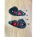 Visor Side Screw Mechanism Set for Axor Apex Helmet, Carbon Fiber Pattern, Black and Red