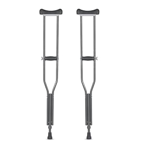vissco astra under arm crutch aluminium adjustable height lightweight walking aid for men and women elbow support pvc grip handle for fracture and mobility support 1 pair- medium grey