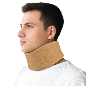 vissco cervical collar soft- neck brace for cervical pain relief and spondylitis comfortable neck support for spine immobilization breathable for men and women- large beige