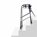 Vissco Dura Step Walker for Climbing stairs, With Unique Lever Mechanism to Adjust Rear and Front Legs, Light Weight, Foldable, For Elderly and those physically challenged - Universal (Anodized/Silver)