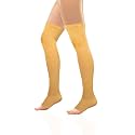 Vissco Medical Compression Stockings (Above Knee), Stocking to Improve Blood Circulation, Varicose Vein, Swollen, Aching Legs, Pain Relief, Edema, Sore Legs - Medium (Beige)