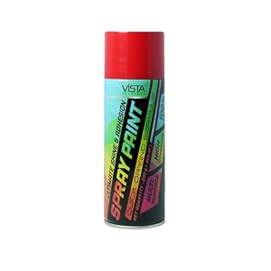 vista auto care spray paint 400 ml 290 g quick drying with gloss finish for metal wood walls  diy acrylic spray paint pure red