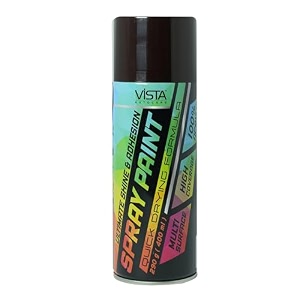 vista auto care spray paint 400 ml 290 g quick drying with gloss finish for metal wood walls  diy acrylic spray paint deep brown