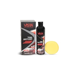 vista auto care trim restorer 250 ml  premium exterior plastic amp vinyl revitalizer  restores original colour amp shine  long-lasting uv protection  easy one-step application  non-greasy finish