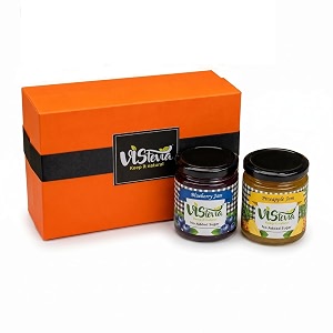 vistevia sugar free diwali gift hamper pack of 2 flavour jams blueberry amp pineapple 220g each naturally sweetened with stevia diabetic amp keto friendly