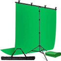 Vistook 6x9FT M Green Decoration Curtain T-Shaped Stand Photo Studio With Croma Screen Reflector