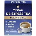VitaCup DeStress Tea Pods, for Relaxation &amp; Calming with L-Theanine, 64ct
