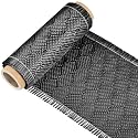 VitalCozy 5Ft x 4" Bee Hive Carbon Fiber Fabric Roll Sheet Carbon Fiber Cloth 2x2 Twill Weave 3k/ 220g Honeycomb Sheet for Car Structural Reinforcement Concrete Wall Boat Repair DIY Project