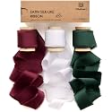 Vitalizart Christmas Silk Satin Ribbon 1" x 15 Yds Wooden Spool Handmade