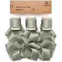 Vitalizart Dusty Sage Green Silk Satin Ribbon 1" x 15 Yds Wooden Spool