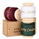 Vitalizart Merry Christmas Silk Satin Ribbon 1" x 15 Yds Wooden Spool