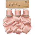 Vitalizart Pink Silk Satin Ribbon 1" x 15 Yds Wooden Spool Handmade Frayed