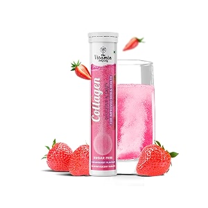 collagen tablets for improved skin hair nails and supports joint health 20 effervescent tablets strawberry flavour pack of 1