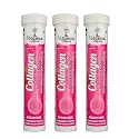 Collagen Tablets for Improved Skin, Hair, Nails and Supports Joint Health, 60 Effervescent Tablets, Strawberry Flavour (Pack of 3)
