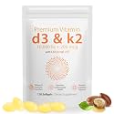 Daiasns Vitamin D3 K2 10000iu Supports Muscle &amp; Brain Health -High-Potency D3 K2 Supplement Helps in Immune and Cardiovascular Support - 120 Softgels