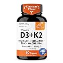 Vitamin D3 K2 2000 IU 120mcg Magnesium Zinc B6 Quercetin Capsules 60 Count