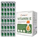 Vitamin E 400 mg Capsules with Wheatgerm Oil & Omega 3 | Vitamin E Capsules for Face and Hair | Antioxidant Support | 50 Softgels