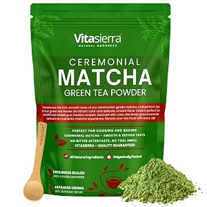 vitasierra matcha tea powder 100gm - organic amp pure ceremonial grade matcha green tea powder - sourced from japan