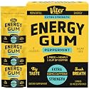 Viter Energy 60mg Caffeine Gum (Peppermint Flavor, 30 Pieces, 3 Pack) - Sugar Free, Vitamin B3, B6, B9, B12, Zero Calories, Caffeinated Energy Chews, Nootropic Focus Supplement for Men &amp; Women