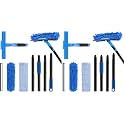 VITEVER Professional 69'' Window Squeegee Cleaner Tool with Extension Pole, 2-in-1 Squeegee for Window Cleaning Kit with Scrubber and Rotating Head, 1 Blade 2 Scrubber (Pack of 2)