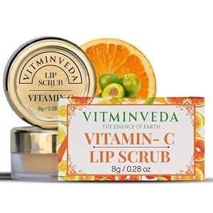 natural orange vitamin c lip scrub for women amp men for smooth lips  lip scrub for dark lips with sugar amp shea butter for gentle exfoliation hydrated smooth amp soft lips - 8 gm