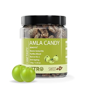 vitro dry sweet amla candy  natural sweet and tangy flavor candy  source of vitamin c pack of 2 350 gram