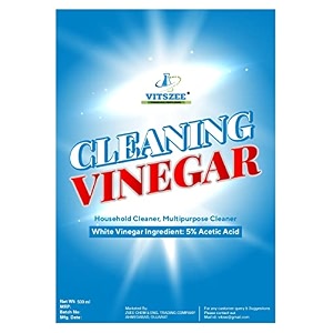 vitszee white cleaning distilled vinegar 500ml for household surface cleaning glass stainless steel ceramic vegetables fruits lime scale removerodor removal in fridgedishwasher
