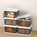 Vittamix 5 Units Multipurpose Folding Cabinet Storage Organizer Box with Wheels&Lid.(5XL) Plastic Free Standing Chest of Drawers