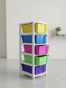 Vittamix Plastic Modular 5 Drawer Storage Cabinet Organizer for Home & Office Plastic Free Standing Chest of Drawers (Finish Color - Multi, Pre-assembled)