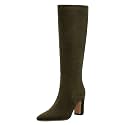 VIUGJNEX Knee High Boots Pointed Toe Chunky Heel Tall Boots for Women