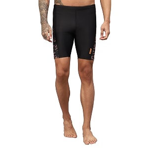 viva swimming omsj-336 printed jammers for men stretchable body fit compression lycra swim shorts breathable adjustable quick-dry swimming trunks active swimwear for boys black m