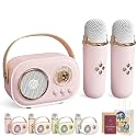 Vivamic Portable Kids Karaoke Fun Set, Viva Mic Portable Microphone, Mini Karaoke Machine with 2 Wireless Microphones Voice Changer for Home and Outdoor Entertainment (Dual,Pink)