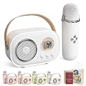Vivamic Portable Kids Karaoke Fun Set, Viva Mic Portable Microphone, Mini Karaoke Machine with 2 Wireless Microphones Voice Changer for Home and Outdoor Entertainment (Single,White)
