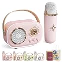 Vivamic Portable Kids Karaoke Fun Set, Viva Mic Portable Microphone, Mini Karaoke Machine with 2 Wireless Microphones Voice Changer for Home and Outdoor Entertainment (Single,Pink)