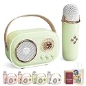 Vivamic Portable Kids Karaoke Fun Set, Viva Mic Portable Microphone, Mini Karaoke Machine with 2 Wireless Microphones Voice Changer for Home and Outdoor Entertainment (Single,Green)