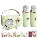 Vivamic Portable Kids Karaoke Fun Set, Viva Mic Portable Microphone, Mini Karaoke Machine with 2 Wireless Microphones Voice Changer for Home and Outdoor Entertainment (Dual,Green)