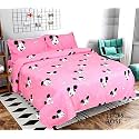 ViVAN : Era of Warmth & Comfort Beautiful Floral Printed Microfiber Wrinklefree Super Soft Double Bedsheet with 2 Pillow Cover 144 TC | Breathable and Skin Friendly 220X228 Cm, (Light Pink)